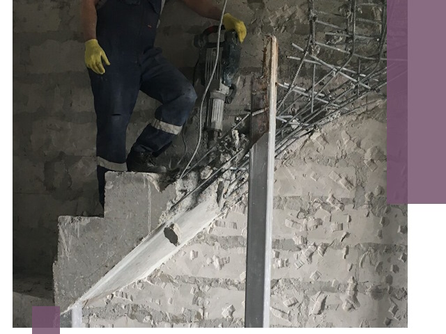 Демонтаж металлических и бетонных лестниц в Беслане