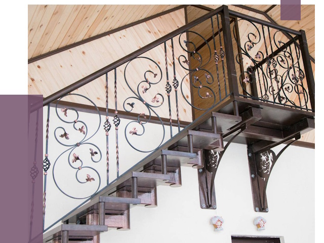 Кованые лестницы в Беслане от 78983 руб. под ключ