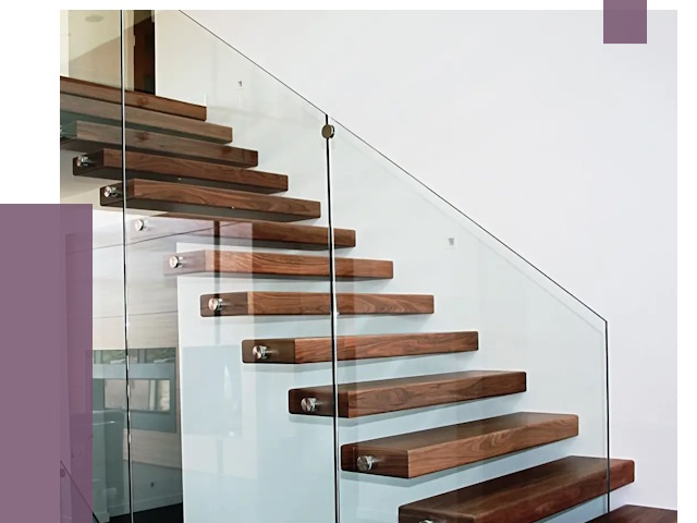 Стеклянные перила для лестницы в Беслане от 14683 руб.