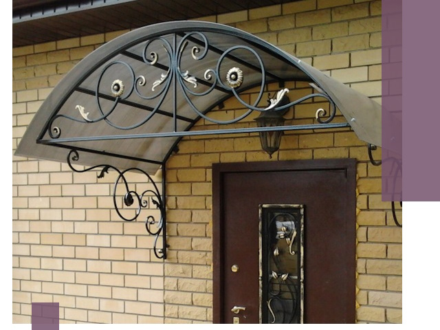 Изготовление козырьков из металла под ключ в Беслане