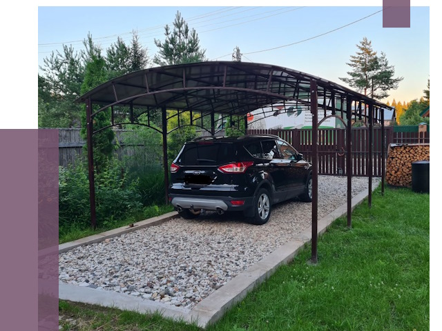 Навесы для автомобиля в Беслане от 13012 руб.  | ПРОЛЁТ-Бсл