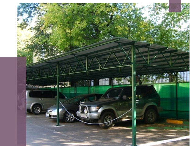 Навесы для парковки в Беслане от 79489 руб. заказать | ПРОЛЁТ-Бсл
