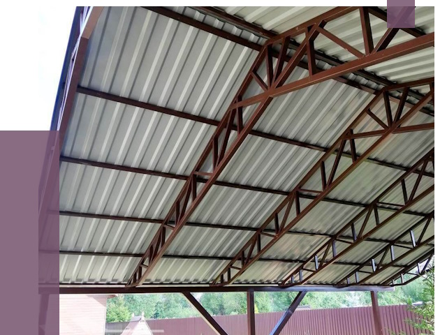 Навесы из профнастила в Беслане от 7291 руб. | ПРОЛЁТ-Бсл