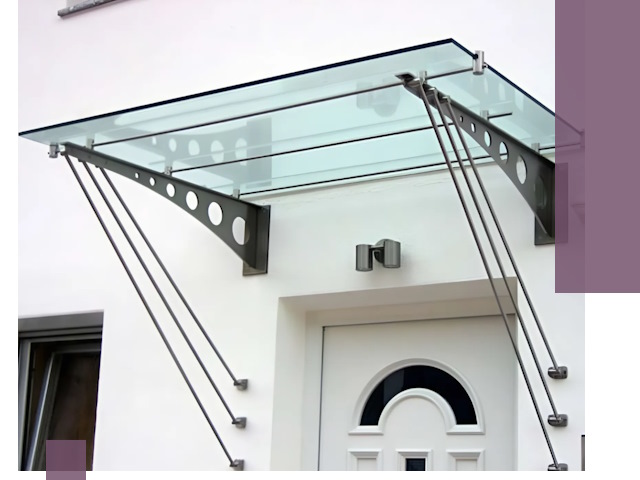 Козырьки над входом под ключ в Беслане — изготовление и монтаж