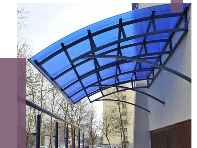 Козырьки из поликарбоната в Беслане от 4253 руб. под ключ | ПРОЛЁТ-Бсл