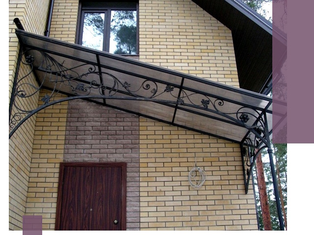 Односкатные козырьки из металла под ключ в Беслане