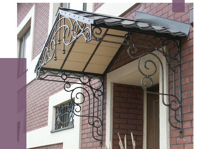 Двускатные козырьки в Беслане под ключ от 12658 руб.