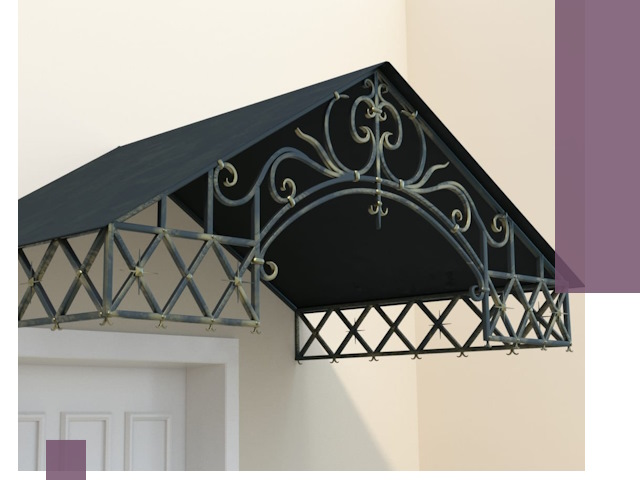 Двускатные металлические козырьки под ключ в Беслане